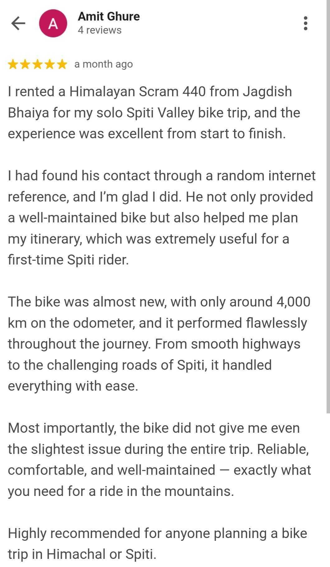 Spiti Riders customer review 20