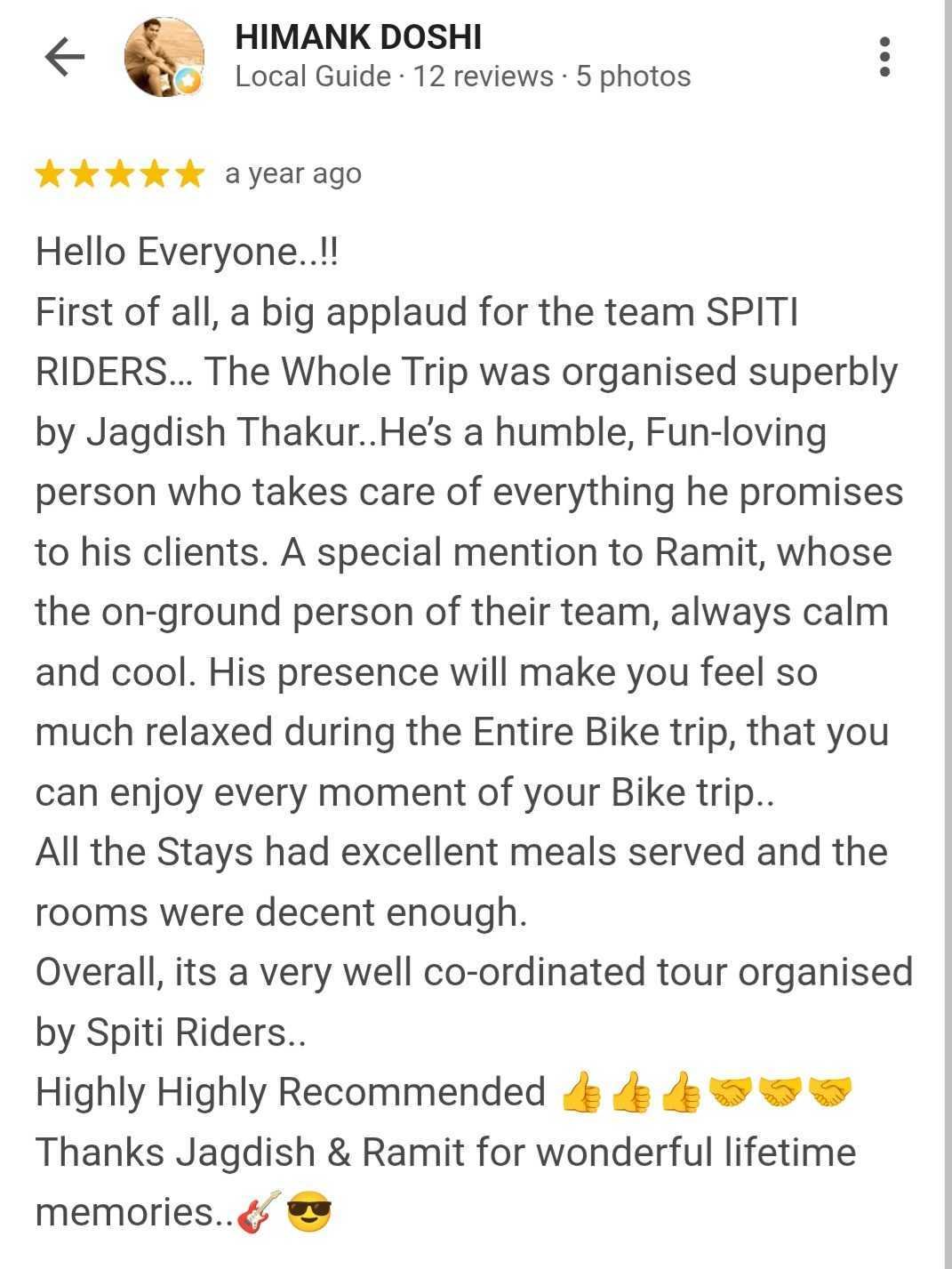 Spiti Riders customer review 22