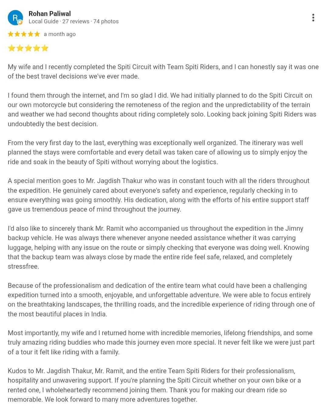 Spiti Riders customer review 18