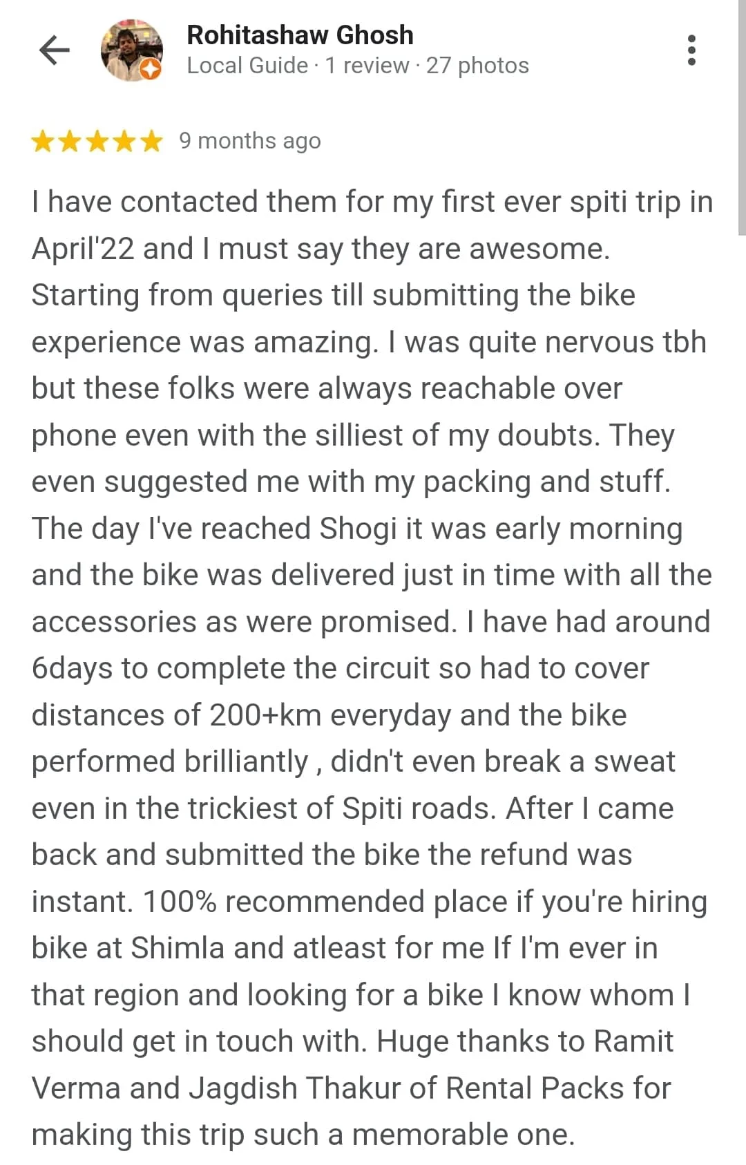 Spiti Riders customer review 4