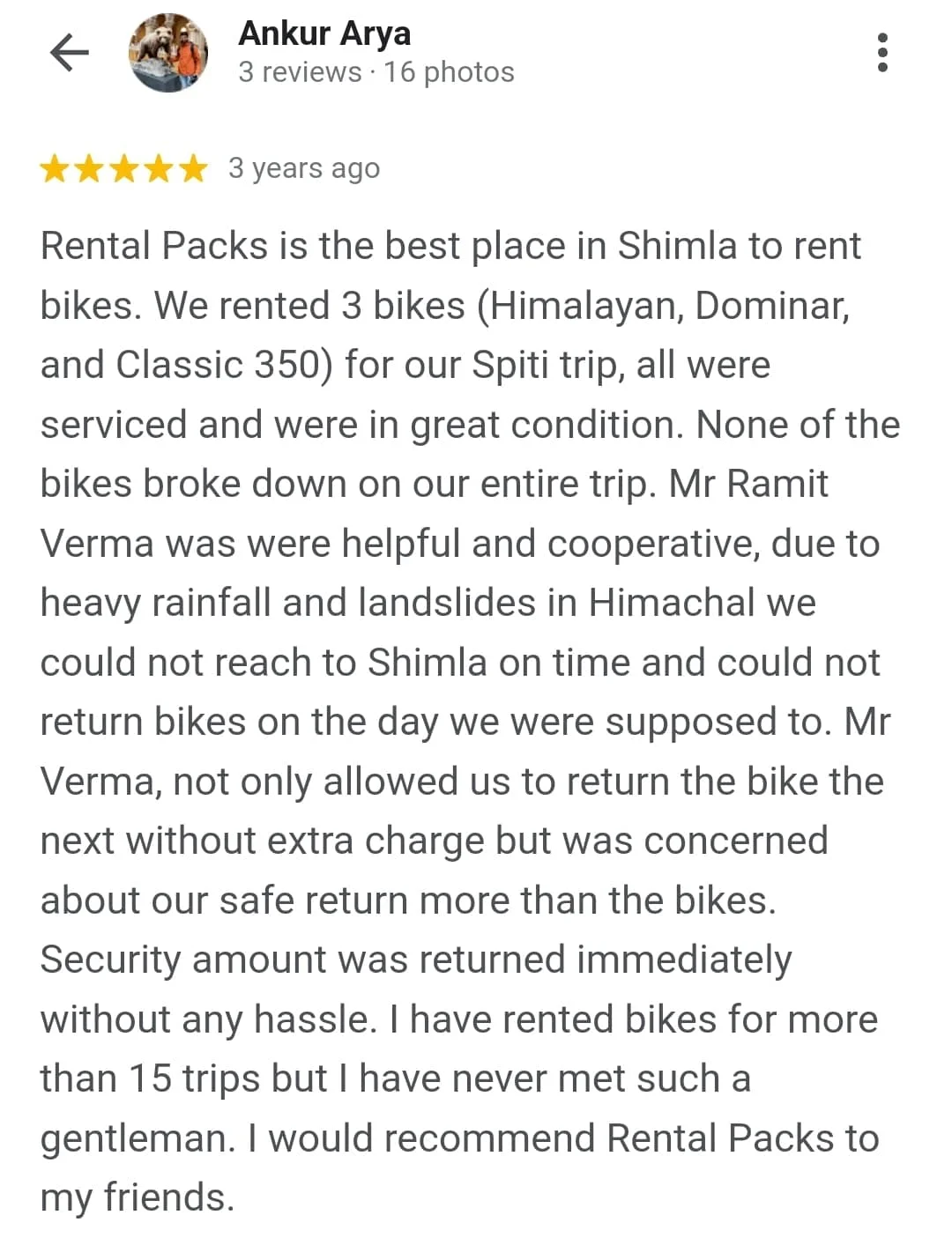 Spiti Riders customer review 5