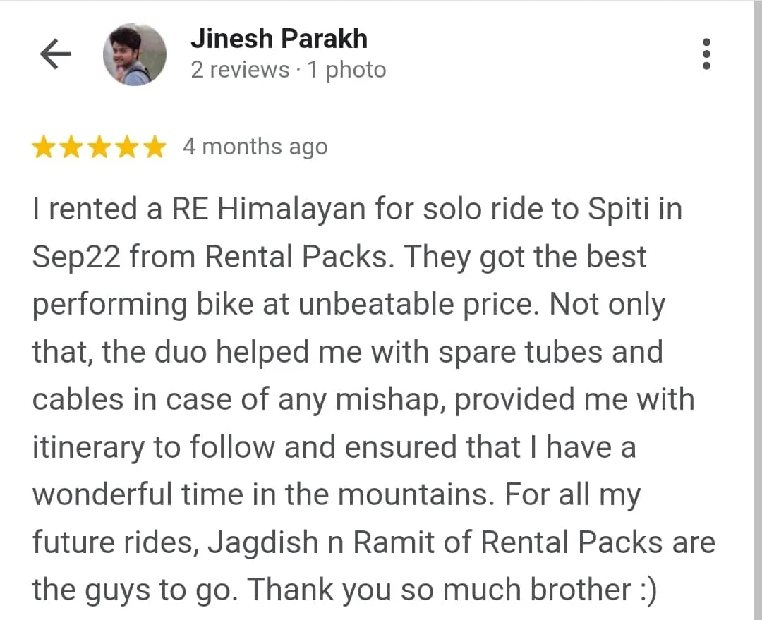 Spiti Riders customer review 6