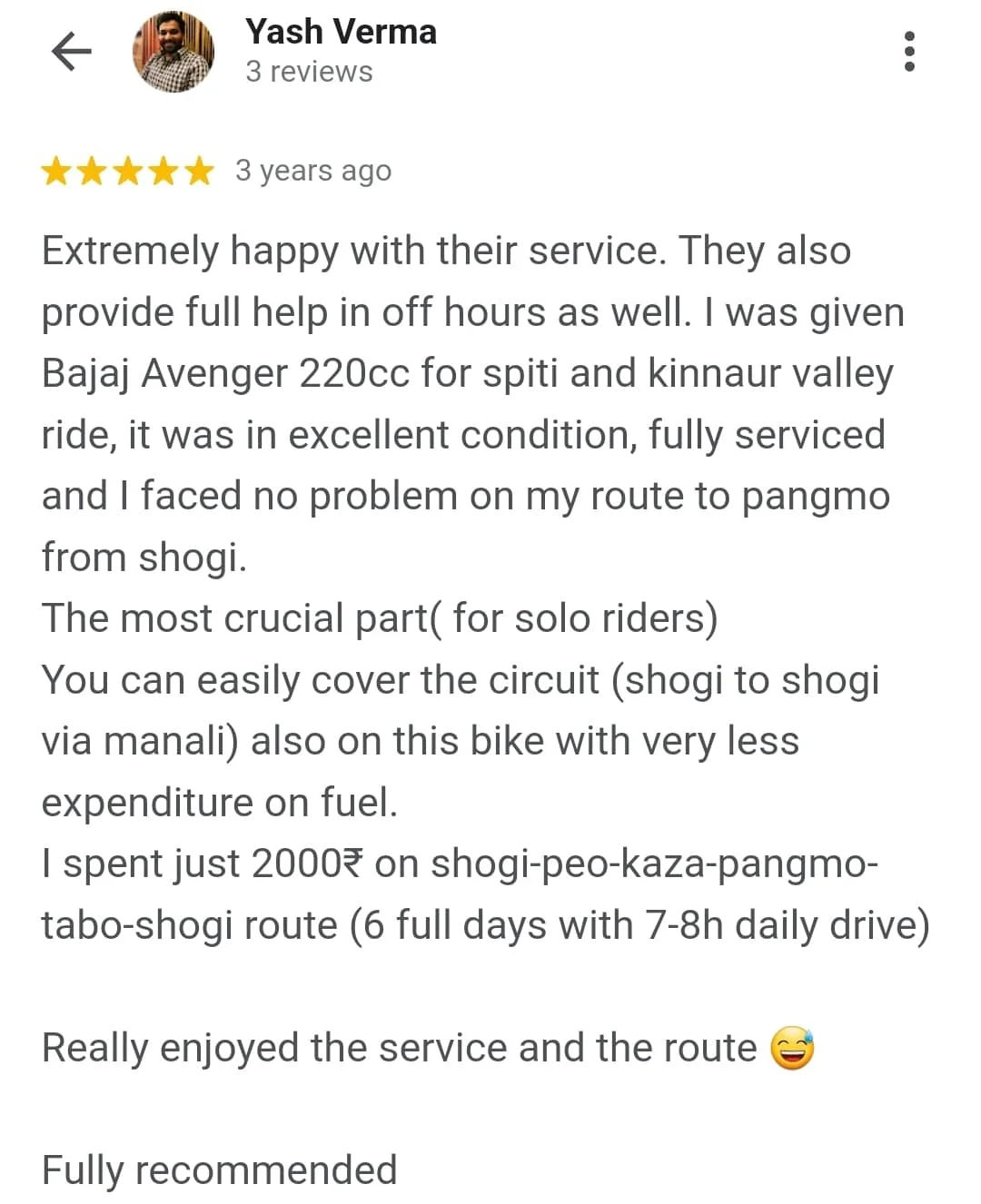 Spiti Riders customer review 7